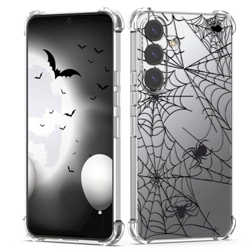 Coque Samsung S25 Halloween toile d'araignée fine protection TPU transparente