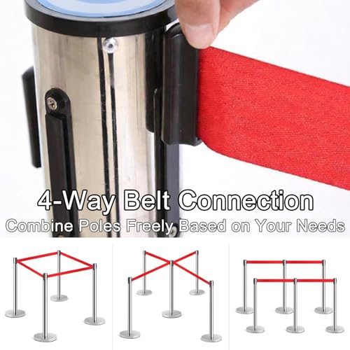 Poteau de guidage avec base lestée et sangle rétractable pour file d'attente