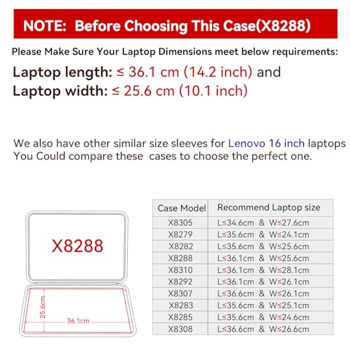 Image of Smatree Hard EVA Protective Sleeve Case Compatible for 16 inch Lenovo IdeaPad Slim 3i Gen 8, ThinkPad P16 Gen 3, ThinkPad T16g Gen 3, Legion Slim 7 Gen 7, Yoga Pro 9i (X8288)