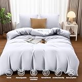 Utopia Bedding Bedding Set 155x220 - Microfiber Duvet Cover 155x220 cm + 2 Pillowcases 80x80 cm - White - 6