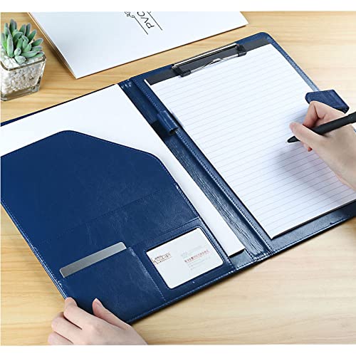 Porte documents A4 cuir vert avec porte cartes et bloc note de conférence - 3