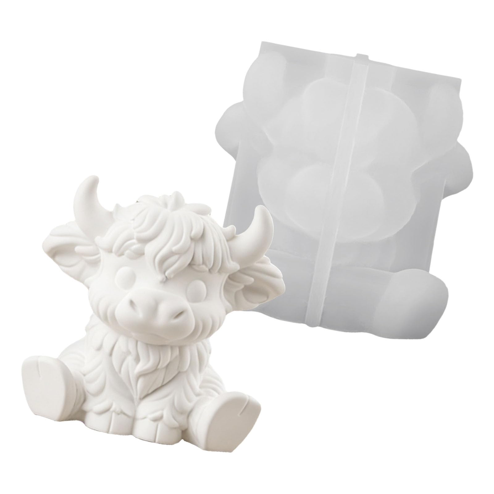 ZEPFJHE Cow Animal Silicone Molds Food Grade Silicone for Resin Casting Soap Making Gypsum Statue Ornament High Accuracy Elastomer Cast