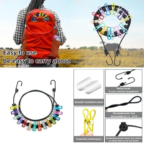 Accessoires Voyage Cabine : Corde a Linge,Corde a Linge antidérapante,Corde à Linge de Voyage P... – Image 4