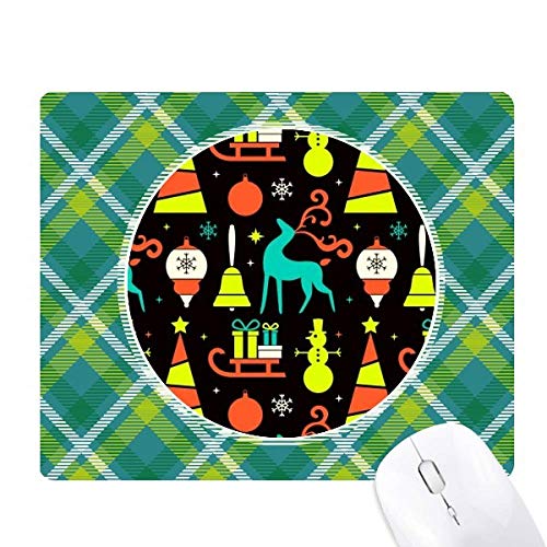 Tapis de souris Noël Bell à grille verte pixel pour décorer votre bureau