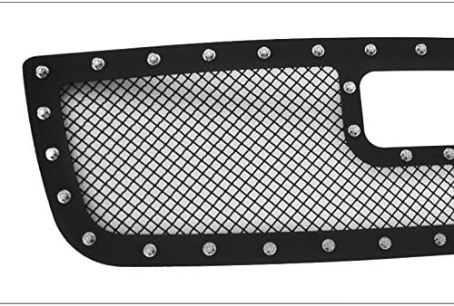 ZMAUTOPARTS Upper Rivet Stainless Steel Mesh Grille [Logo Show] Compatible with 2003-2007 GMC Sierra 1500 2500 HD 3500