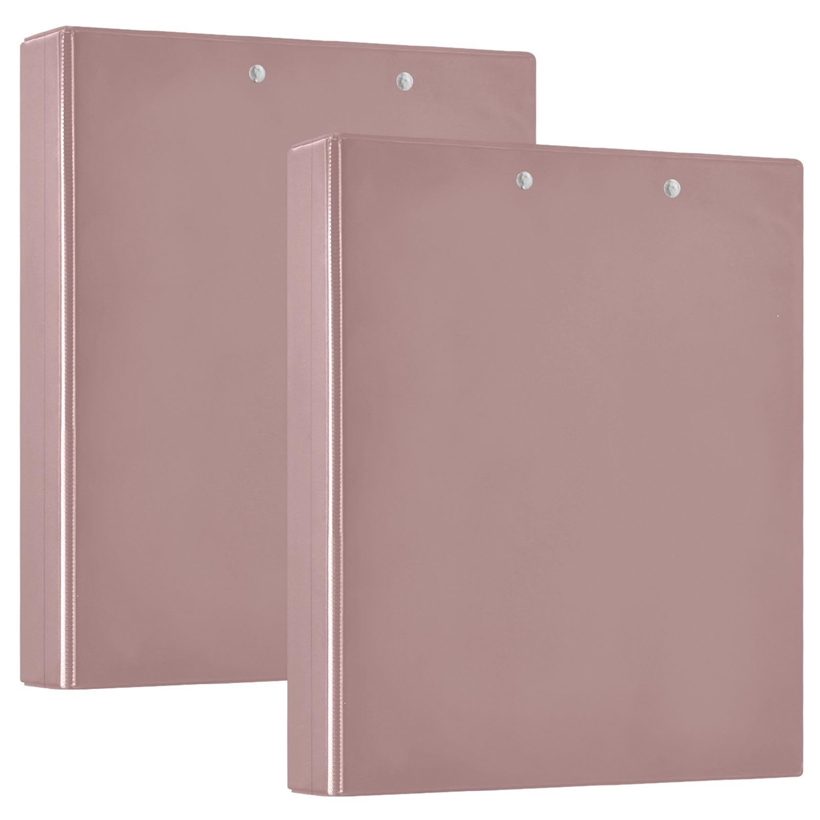 Grand classeur à 3 anneaux marron rosé chic avec porte-bloc rigide EX2 - 8