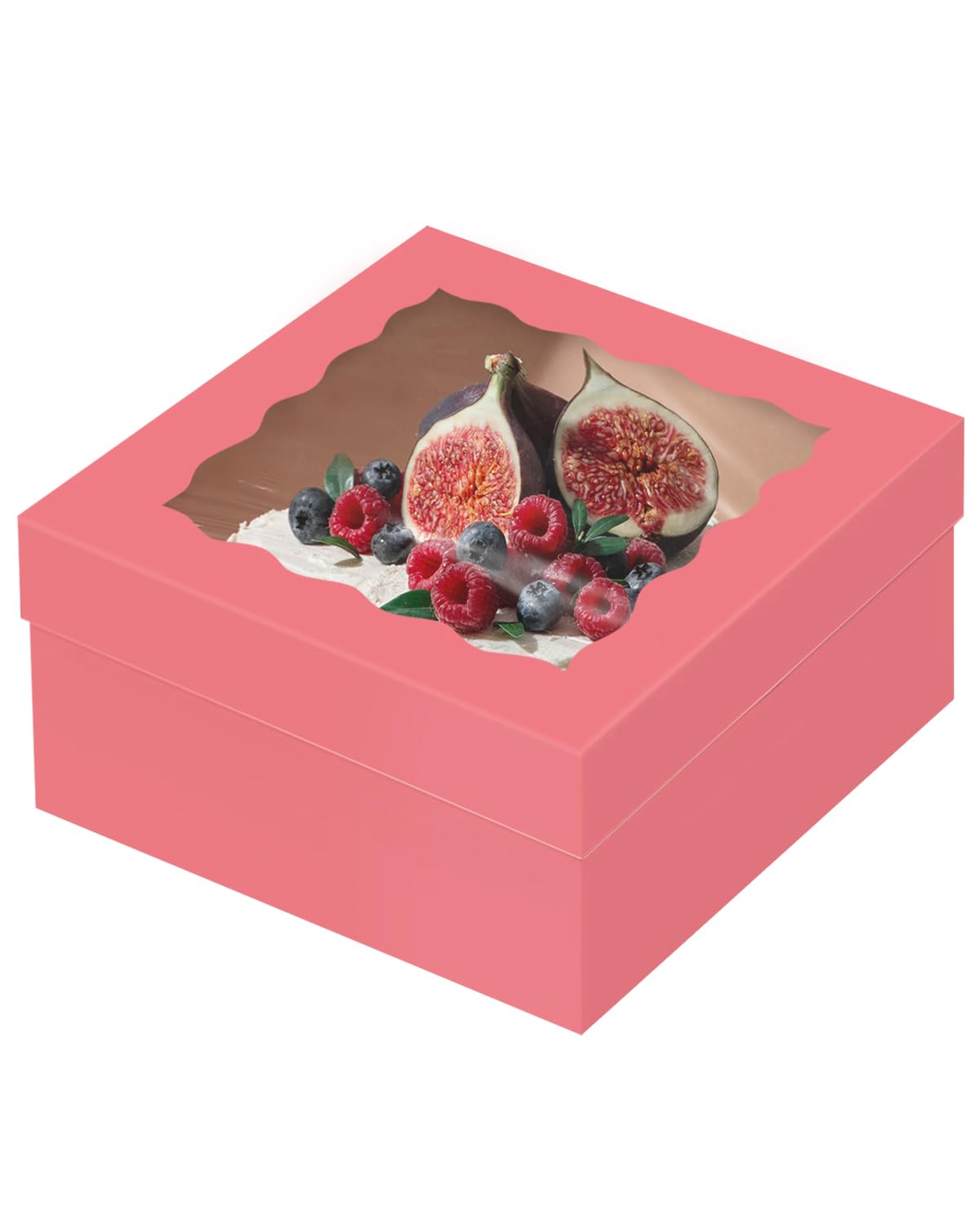 Gcardist 12x12x6 Inch Cake Box, 5 Sets Coral Orange Cake Box with Window & 5 Sets 12 Inch Coral Orange Cake Round Boards - Image 3
