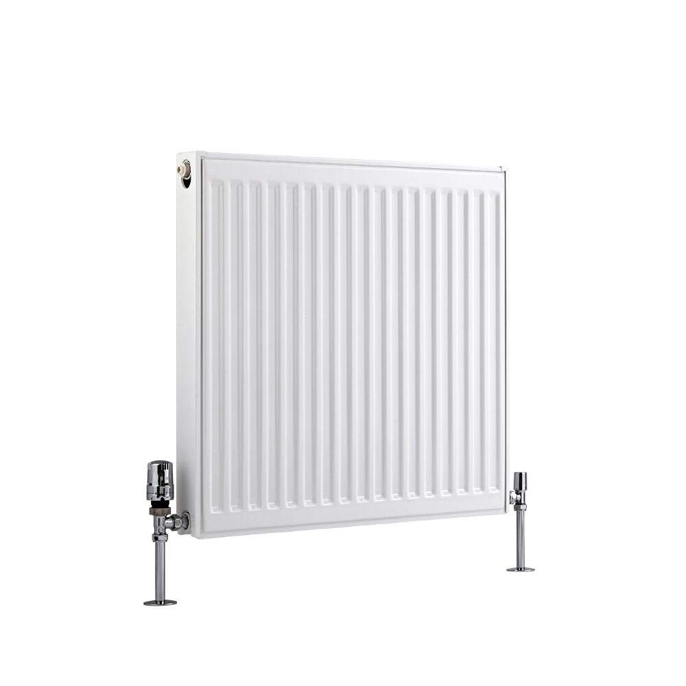 Milano White Compact Type 21 Horizontal Double Panel Plus Convector Radiator - 600Mm X 600Mm