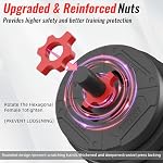 Fitvids Adjustable Dumbbell Set, 40lbs Free Weights Set with Connector, 4 in 1 Changeable Dumbbells and Barbell for Exercise and Fitness