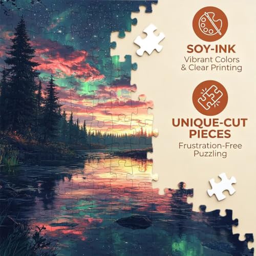 Puzzle 2000 Piezas Aurora Forestal Rompecabezas Adultos Desafiante 5