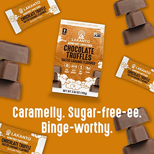 Lakanto Sugar Free Chocolate Truffles - Sweetened With Monk Fruit, Keto Diet Friendly, Vegan, 1 Net Carb, Creamy, Smooth, Delicious (Salted Caramel - Pack Of 1) #TOP4