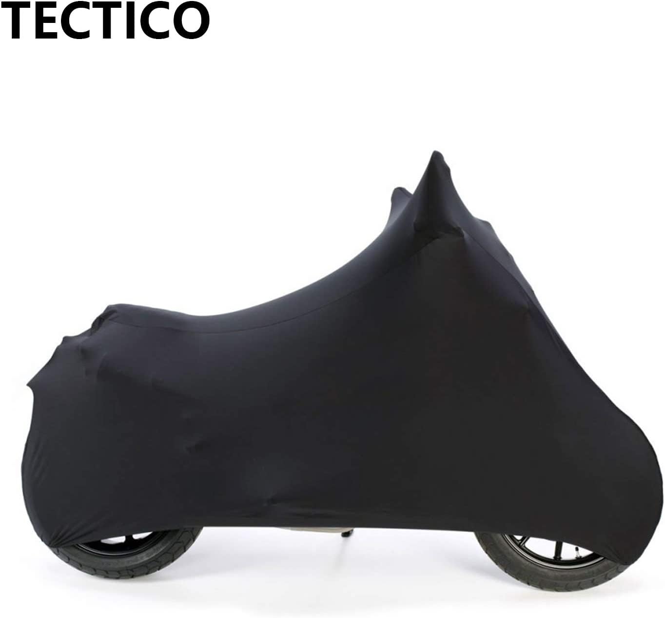 TECTICO Funda Moto Interior Cubierta Motocicleta Elastica Stretch Suave S Protección Completa Universal Cubierta Moto para Interior Garaje, 78 x 35 x 39 Pulgadas