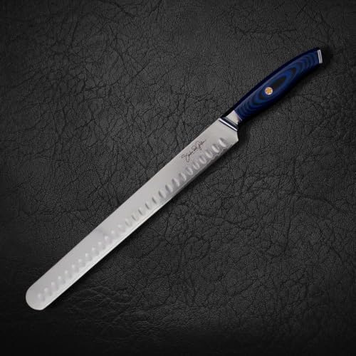 Smokin' and Grillin' with AB Signature Japanese Damascus Steel 12" Meat Slicer - 2