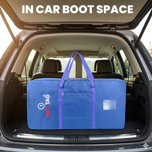 Image of Storite Extra Large Moisture Proof 236 L Heavy Duty 1680 Denier Nylon Multi-Purpose Toys Storage Bag /Stationery Paper /Blankets /Clothes Storage Bag (Blue, 113x39.5x53 cm)