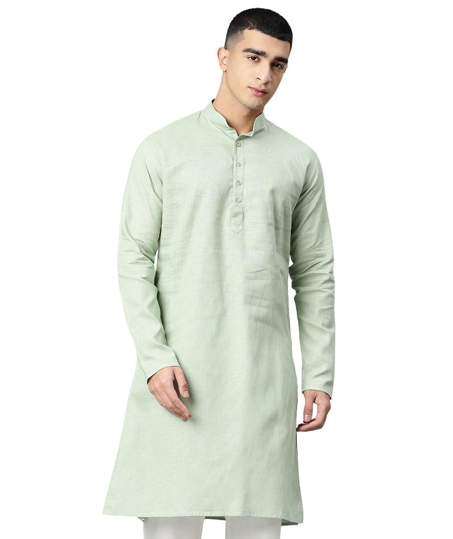 Majestic Man Cotton Regular Mandarin Collar Kurta