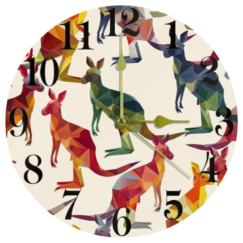 Horloge murale à quartz sans tic-tac motif kangourou pour une précision silencieuse - 2