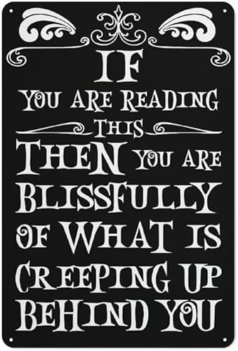 Targa in metallo con scritta "If You Are Reading This Vintage Spooky Halloween Sign Gothic and Witchcraft Funny Wall Decor 20,3 x 30,5 cm