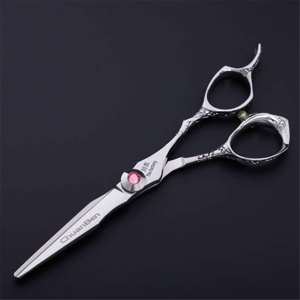 Professionelle Haarschneideschere 6,0 Zoll (Silber), Friseurscheren-Set (Gerade Scheren + Zahn Schere), Für Friseurbedarf, Durchforstung, Home Use, Salon