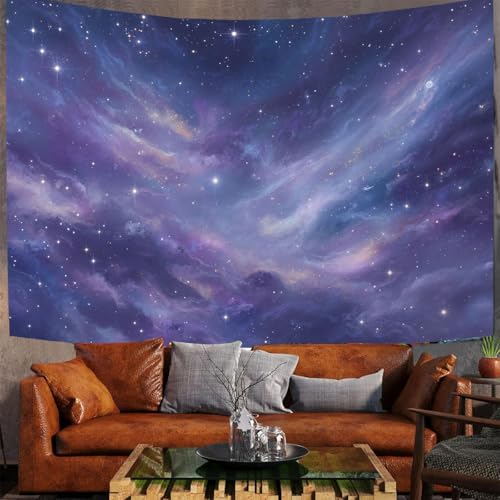 Tapiz de pared galaxia con realismo onírico y tamaño grande de 150x130cm para interiores