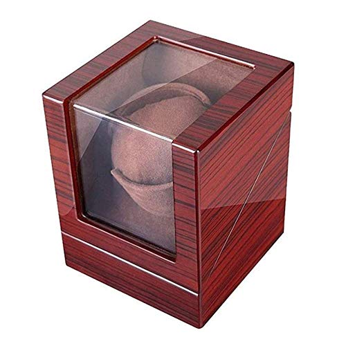 Evita que tu reloj se detenga con esta caja giratoria automática de madera lacada con 5 modos