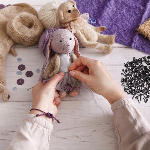 500PCS Small Safety Eyes for Crocheting, Plastic Doll Eyes Mini Stuffed Crochet Eyes 3mm 4mm 5mm 6mm Black Eyes for Crochet Animals Needle Felting Bears Stuffed Doll and Plush Animal (Various Sizes) - Image 5