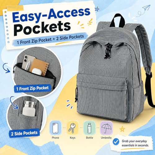 Image of BTOOP School Backpack for Teens Large Corduroy Bookbag Lightweight 15.6 inch Laptop Bag for Girls Women Casual High School College
