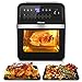 Nictemaw Heißluftfritteuse Heißluft-Backofen 12L XXL Digitale Fritteuse, Airfryer Minibackofen mit 16 Programme, Drehgrill Dörrautomat 1700W, Vorheizen&Warmhalten, ohne Öl, BPA-frei