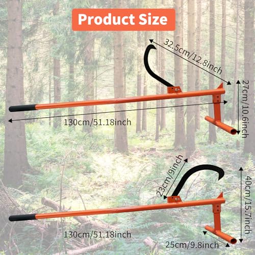 Profi Fällheber 130cm, Sägenspezi Fällheber mit Wendehaken, Kantheber Geschmiedeter mit Handschuh & Rutschfester Handgriff, aus Stahl hochfest, Heber Zum Fällen von Bäumen, Für Forst- und Waldarbeit