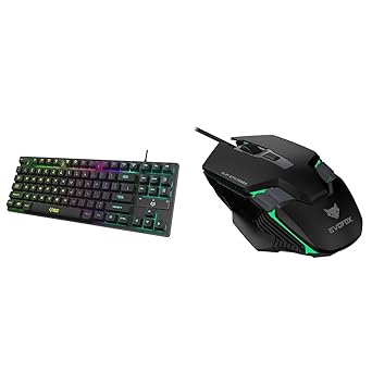 EvoFox Fireblade Wired TKL Gaming Keyboard with Breathing Effect (Black) Spectre USB Wired Gaming Mouse with Upto 3600 DPI Gaming Sensor (Black)