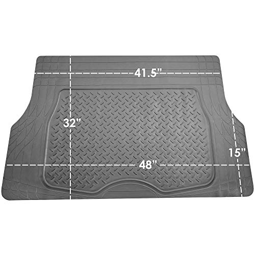 Image of FH Group ClimaProof Universal Cargo Mat - All-Weather, Trimmable Trunk Mat (48 inch W x 32 inch D) - Fits Most Cars, SUVs & Trucks - Gray