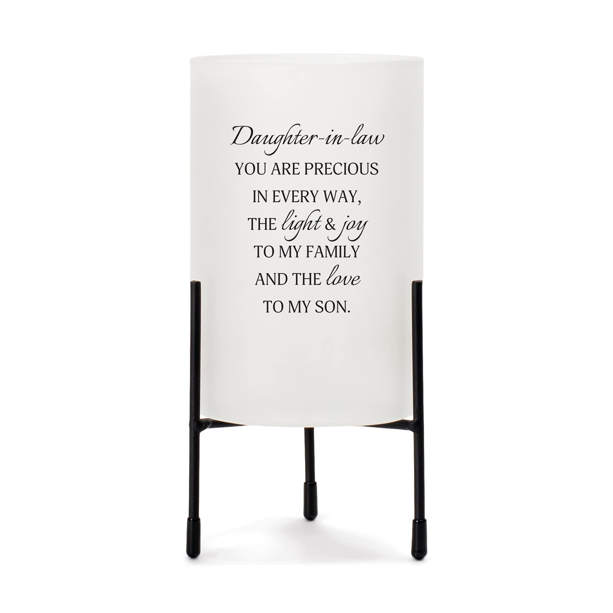 Elanze Designs Daughter in Law Precious Love My Son 8 x 4 Glass Hurricane Candle Holder