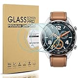 Diruite 3-Pack for Huawei Watch GT Screen Protector Tempered Glass [2.5D 9H Hardness] [Anti-Scratch] [Bubble-Free]