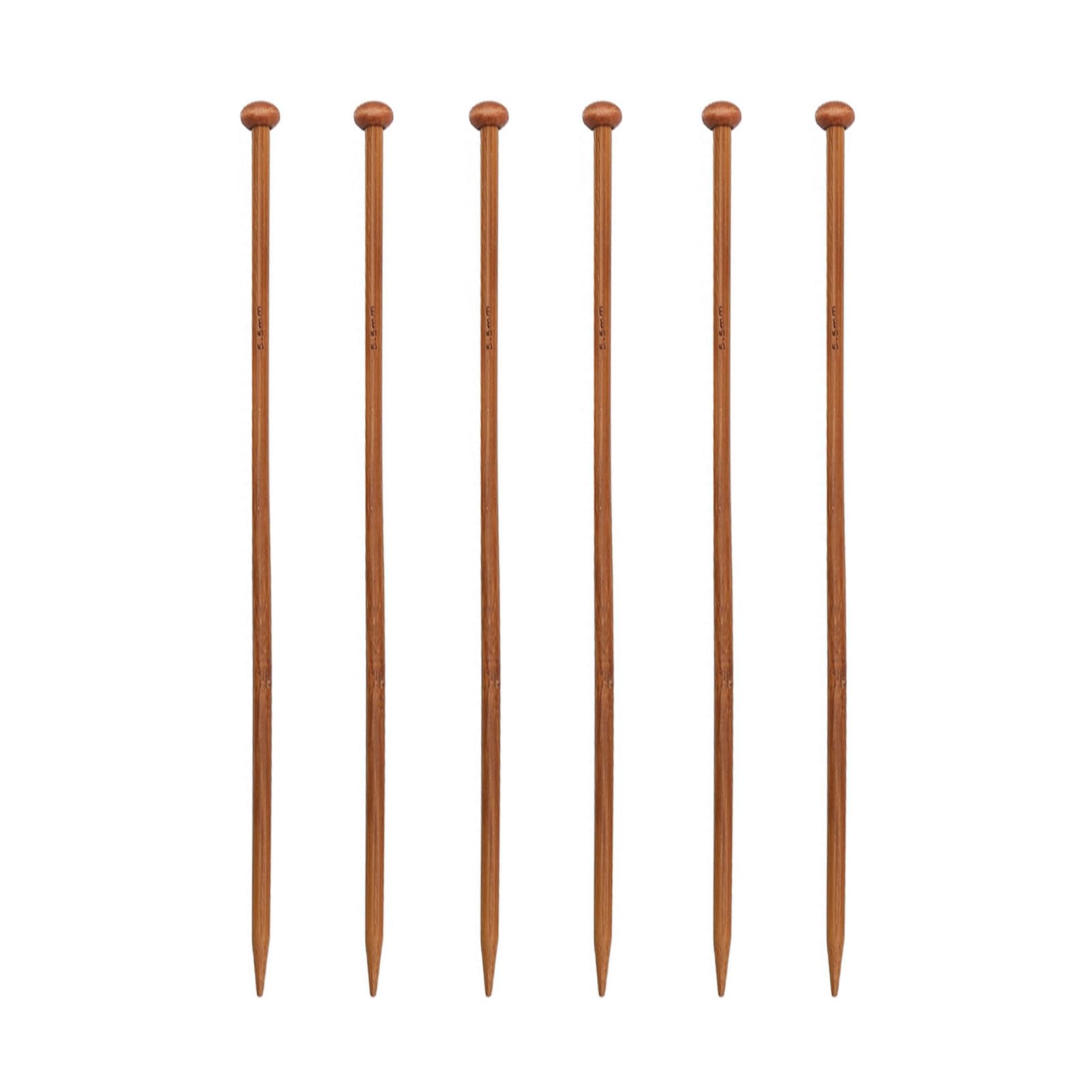 NEWFT 6PCS Crochet Hook Wooden Knitting Needle Kits Knitting Needle for Weaving Bag, Socks, Yarn Straight Stick for Sweater Scarves
