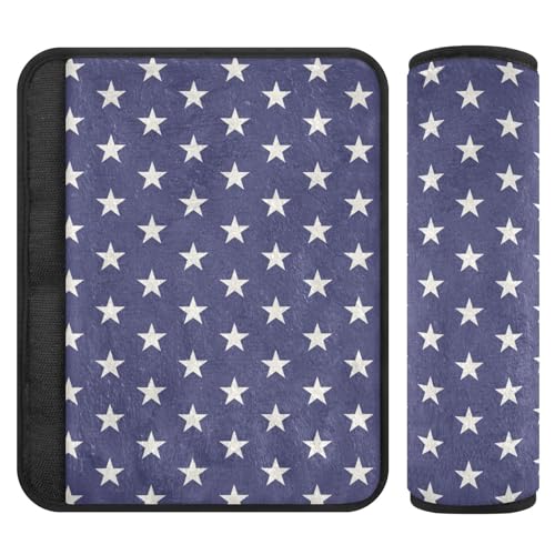 Image of Seat Belt Cover Pad 2 Pcs Soft Seat Strap Cover Cute Protector Support Head Neck Shoulder for Car Seats High Chair Backpack (10x7.7in) Star