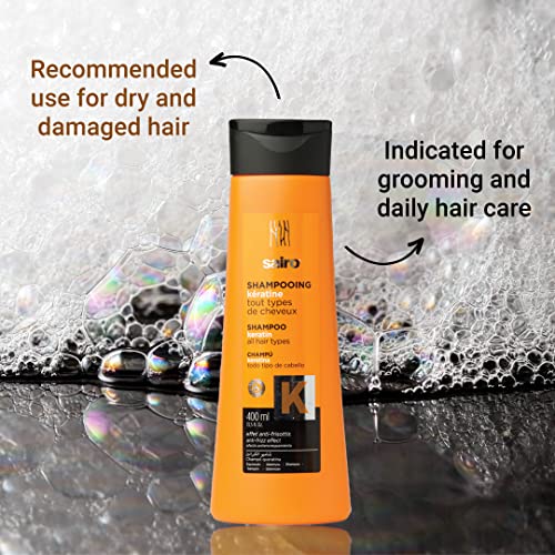Image of SAIRO Imported Spanish 400ML Keratin Shampoo For All Hair Type, Hair Growth and Hair Fall Control,Silky, Shiny, Smooth Hair Wet Hair Massaging (Imported From Spain)
