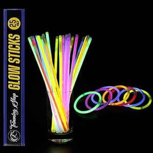 Trimming Shop Premium Glow Sticks met connectoren om Neon Ketting Polsband Armbanden te maken, Gemengde Kleur…