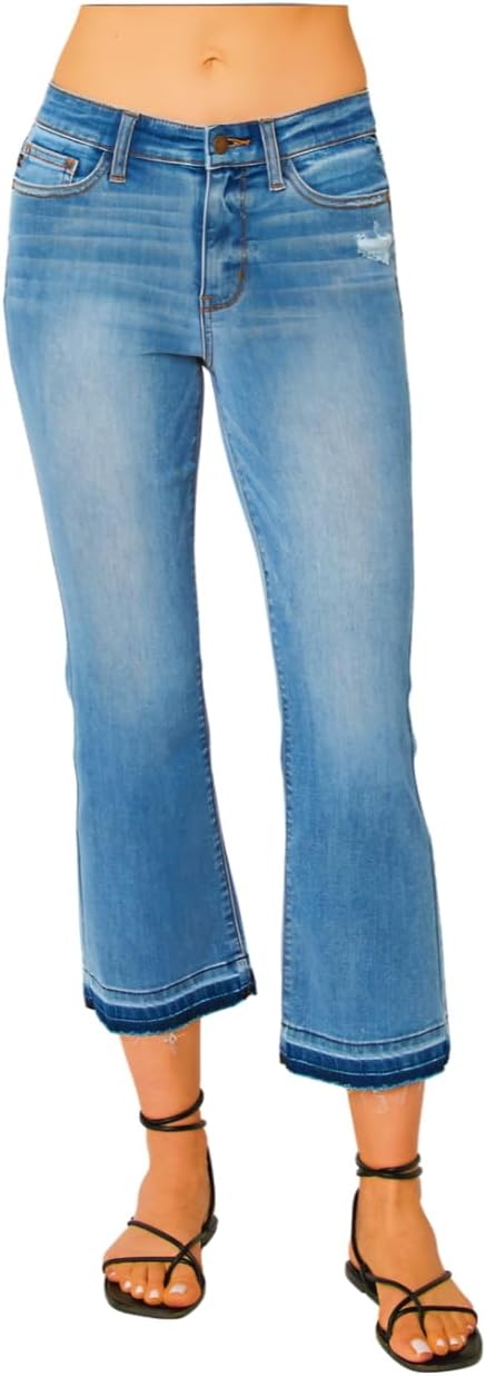 Judy Blue Release Hem Cropped Bootcut Jeans