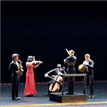 Amazon.co.jp: 1/64 ミニチュア 音楽バンド 楽器演奏者 フィギュア