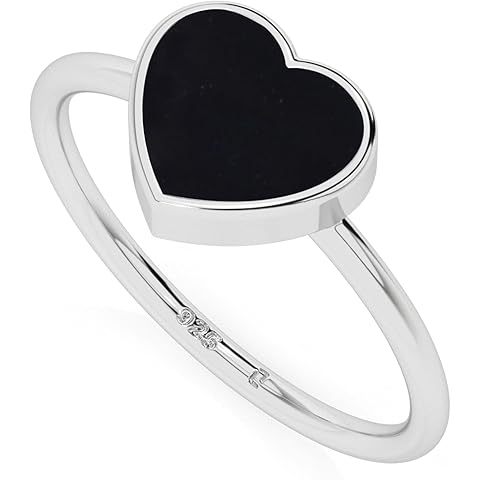 Heart Shape Natural Amethyst Stackable Ring for Women in Sterling Silver, February ...