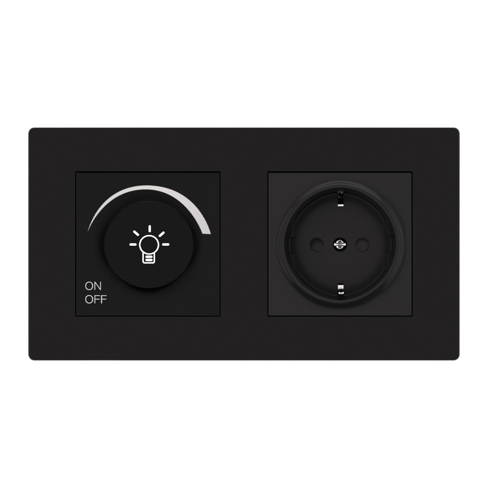 Variatore di luce standard con pulsante rotante, dimmer regolabile in luminosità, alloggiamento in plastica. (Dimmer Socket White)