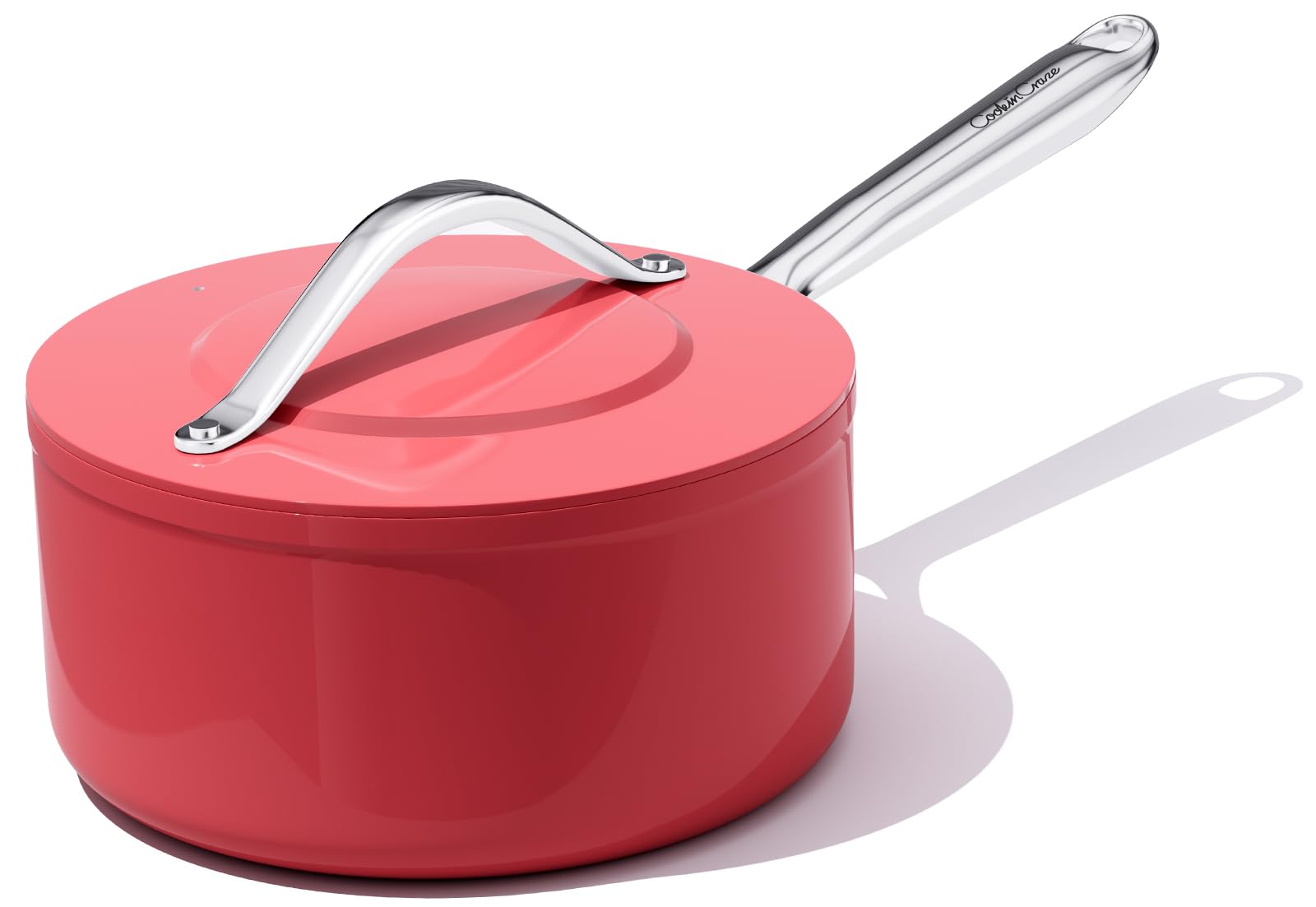 CookinCraze 3.5 QT Ceramic Sauce Pan with Lid, Nonstick Sauce Pot for Rice