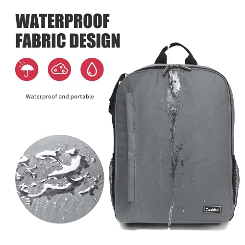 Cwatcun Camera Backpack Bag Professional For Slr Dslr Mirrorless Camera Waterproof Camera Case Compatible With Sony Canon Nikon Camera And Lens Tripod Accessories (Ⅱ Small Gray) #TOP6