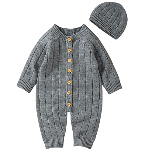Mubineo Infant Baby Girl Boy Fall Winter Thick Knit One Piece Outfit Romper Jumpsuit Sweater Outwear