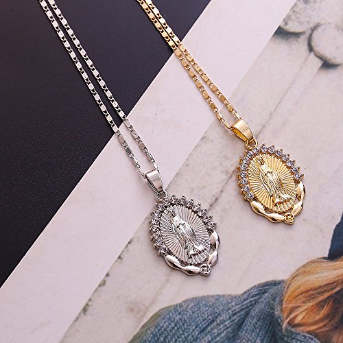 Aoask Women Crystal Rhinestone Christian Jewelry Virgin Mary Pendant Necklace #TOP6