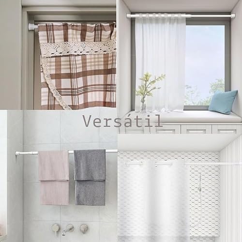 Miniatura 3 de 1 Barra De Tensión Ajustable Sin Taladro, Sin Herramientas, Con Resorte, Cortina Y Barra De Ducha Para Ventanas, Puertas, Armarios, Baños, Tamaño Mediano