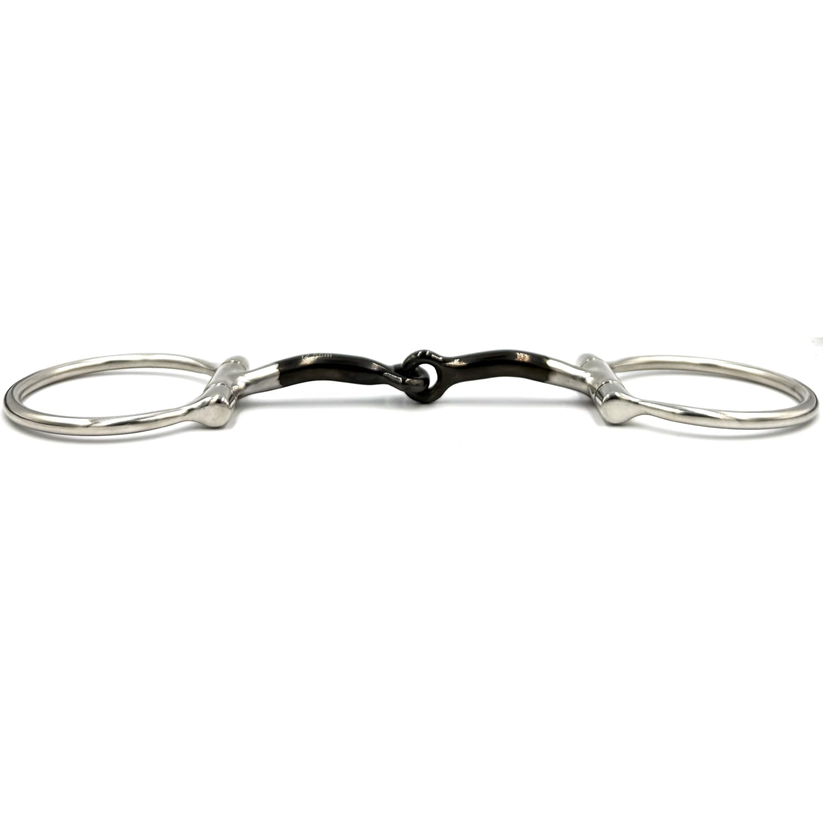 ES0258 JW Gebiss Westerngebiss D-Ring D-Trense Einfach Gebrochen mit Sweet Iron Süßeisen aus Edelstahl Gebissstärke 10 mm (13.5 cm)