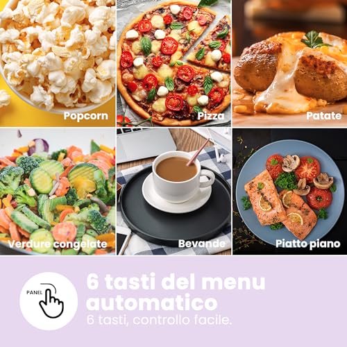 COMFEE' Forno a Microonde Digitale, 700W, 20L, 6 Menù Preimpostati, Express Cook, 11 Livelli di Potenza, Scongelamento, Funzione di Memorizzazione - Grigio - CM-E202CC(GR) - Immagine 3