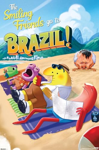 Smiling Friends (2020) - Trip to Brazil Wall Poster 34L x 22.4W Premium Unframed Version