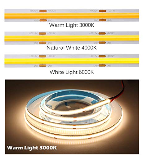 Tira de LED Flexible COB 12V Luz Cálida 5m 528 LEDs miniatura 6