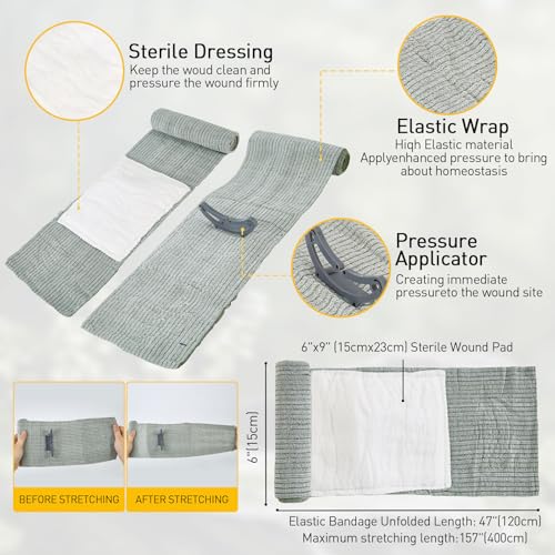 Image of STAMEN IFAK Trauma Kit - Include 36 inch Splint, Emergency Bandage, Gauze - Tactical First Aid Kit Molle Pouch for Military, Combat, Car, Travel, Camping, Hiking, Severe Bleeding Control - Survival Kit